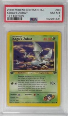 V1736: 2000: Koga's Zubat: 83/132: 1ST Edition: Gym Challenge: PSA: 8: NM-MT: 102261231